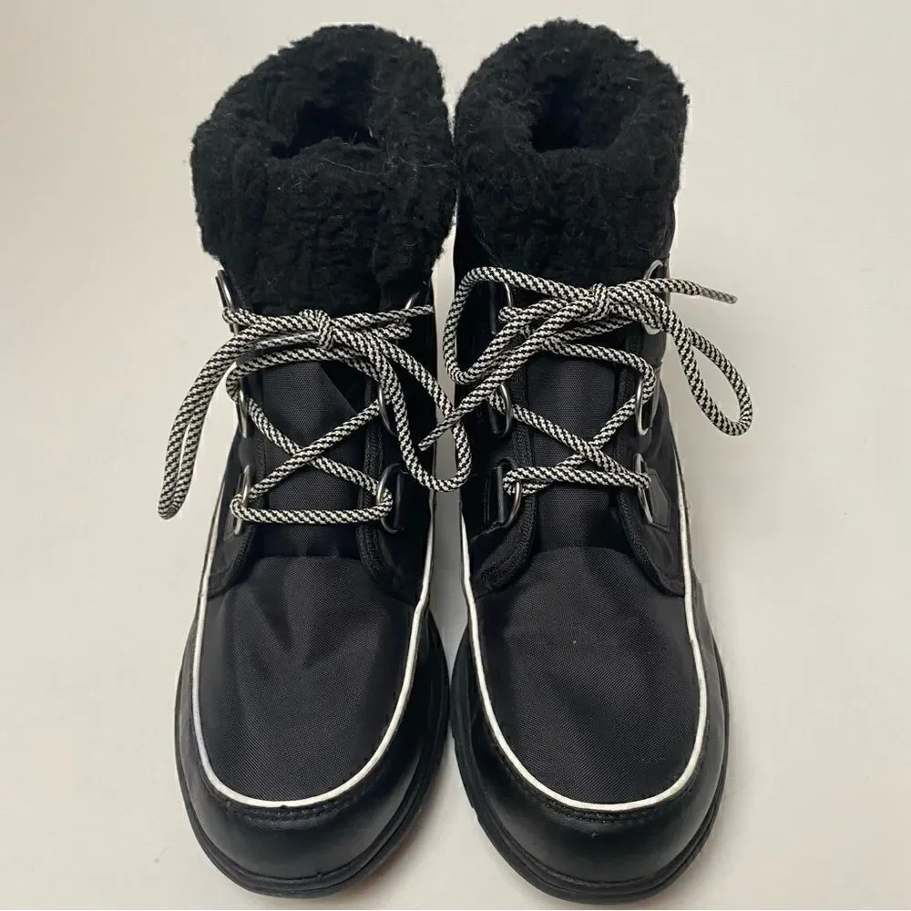 Sorel Joan Explorer Carnival Sneaker Boots Black White 9.5